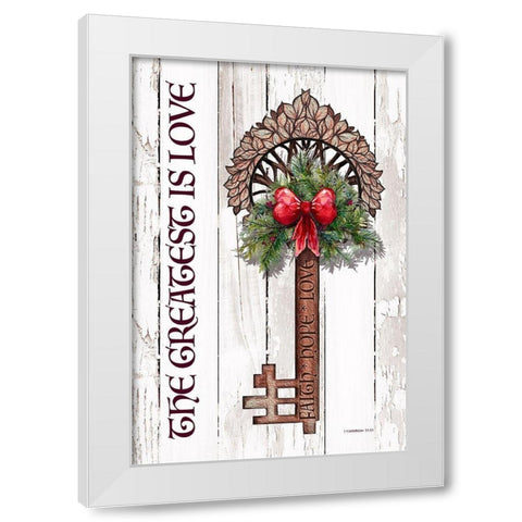 Holiday Key I White Modern Wood Framed Art Print by Diannart