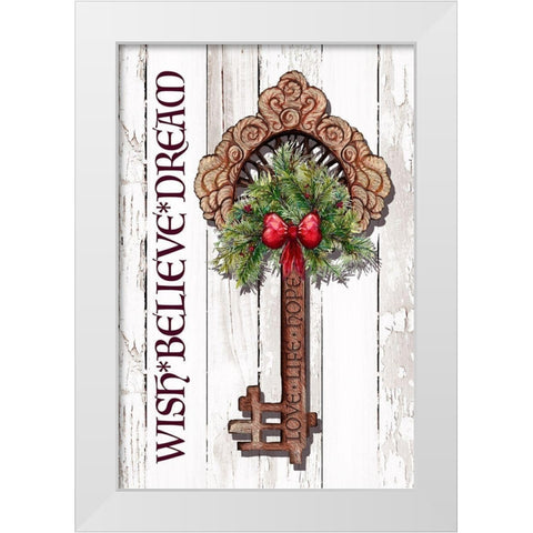 Holiday Key II White Modern Wood Framed Art Print by Diannart