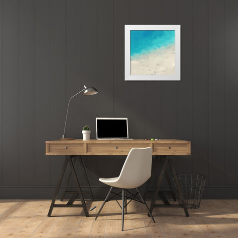 Ocean Blue Sea I White Modern Wood Framed Art Print by Meneely, Dan
