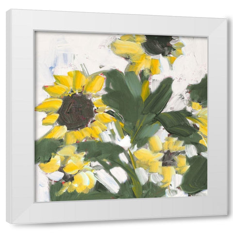 Sunflower Garden White Modern Wood Framed Art Print by Slivka, Jane