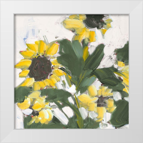 Sunflower Garden White Modern Wood Framed Art Print by Slivka, Jane