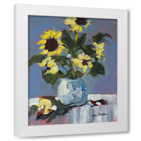 Sunflowers White Modern Wood Framed Art Print by Slivka, Jane