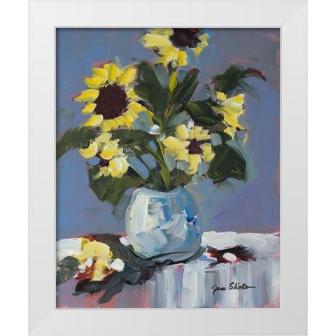 Sunflowers White Modern Wood Framed Art Print by Slivka, Jane