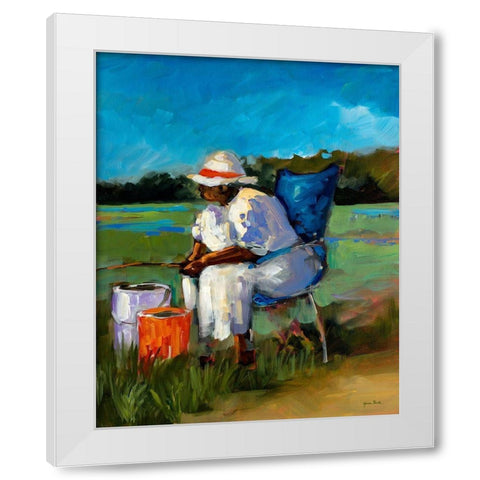 Fishing Again White Modern Wood Framed Art Print by Slivka, Jane