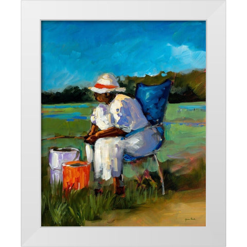 Fishing Again White Modern Wood Framed Art Print by Slivka, Jane
