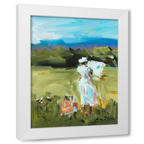 Lady Painting White Modern Wood Framed Art Print by Slivka, Jane