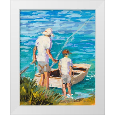 Gone Fishing  White Modern Wood Framed Art Print by Slivka, Jane