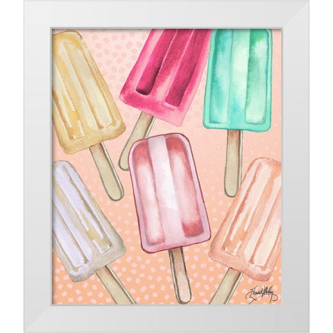 Cool Popsicles White Modern Wood Framed Art Print by Medley, Elizabeth