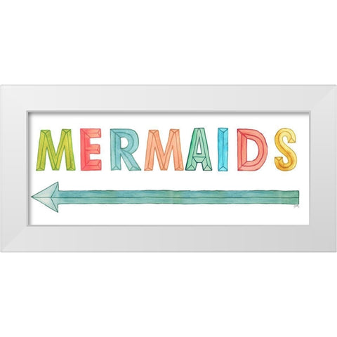 Mermaids White Modern Wood Framed Art Print by Medley, Elizabeth