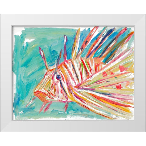 Colorful Fish White Modern Wood Framed Art Print by Beauchamp, Andy