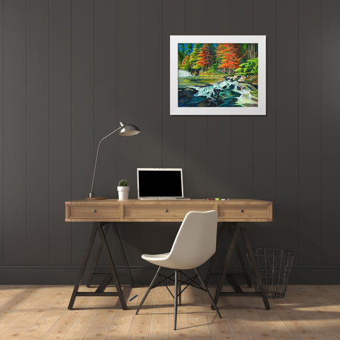 Running River I White Modern Wood Framed Art Print by Beauchamp, Andy