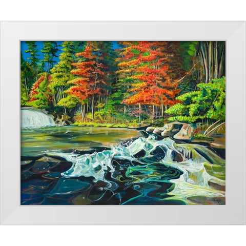 Running River I White Modern Wood Framed Art Print by Beauchamp, Andy