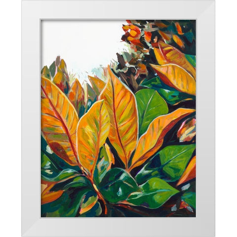 Tropical Leaves White Modern Wood Framed Art Print by Beauchamp, Andy