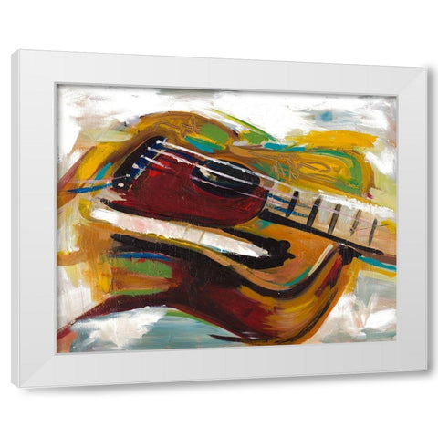 Colorful Guitar White Modern Wood Framed Art Print by Beauchamp, Andy