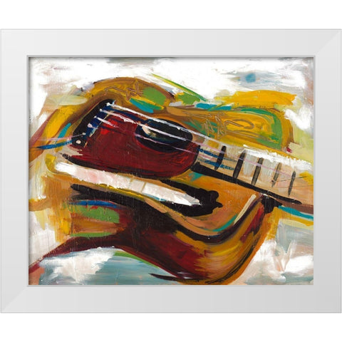 Colorful Guitar White Modern Wood Framed Art Print by Beauchamp, Andy