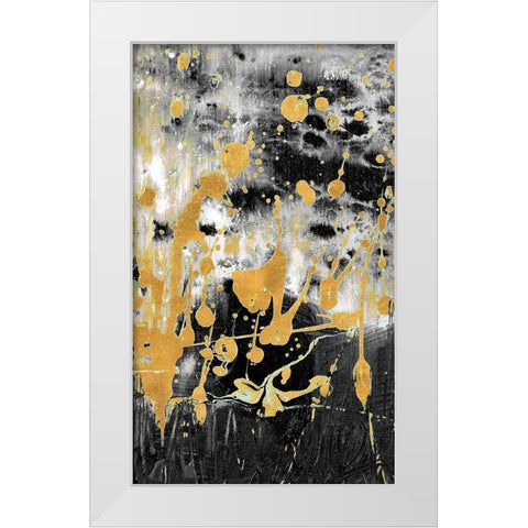 Gold Reflections Abstract White Modern Wood Framed Art Print by Beauchamp, Andy