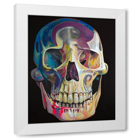 Haunted Skull White Modern Wood Framed Art Print by Beauchamp, Andy