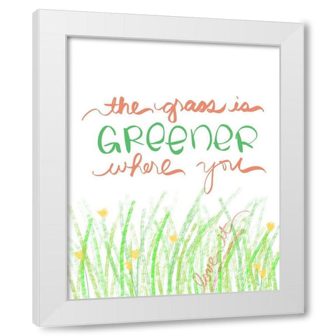 Grass Greener White Modern Wood Framed Art Print by Quach, Anna