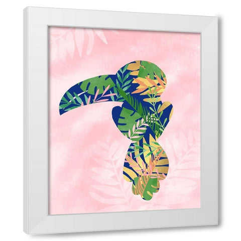 Toucan White Modern Wood Framed Art Print by Quach, Anna