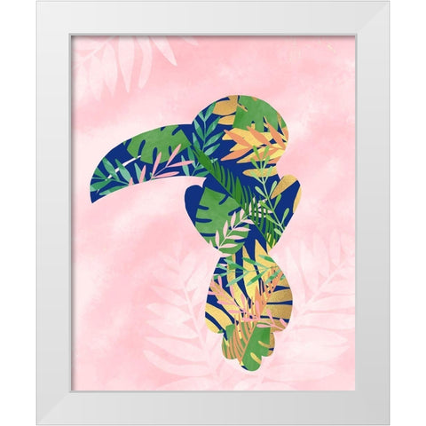 Toucan White Modern Wood Framed Art Print by Quach, Anna