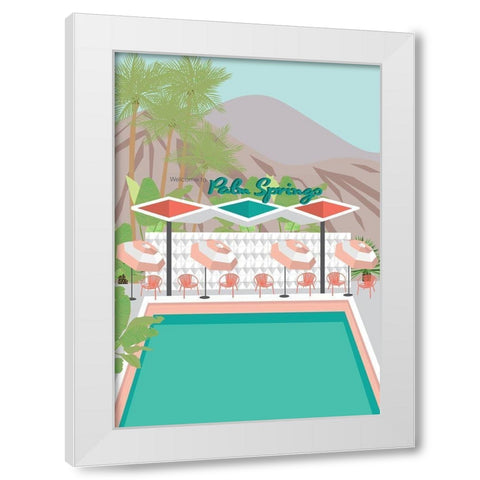 Welcome to Palm Springs White Modern Wood Framed Art Print by Bucheli, Jen