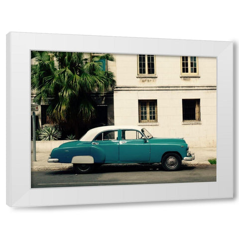 Cars of Cuba White Modern Wood Framed Art Print by Rodriguez, Jairo