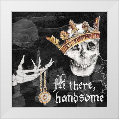 Hi There Handsome White Modern Wood Framed Art Print by Gaynor, Janice