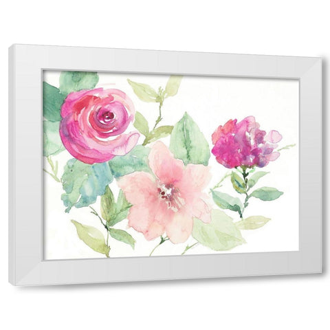 Florals Cheerful Whispers White Modern Wood Framed Art Print by Loreth, Lanie