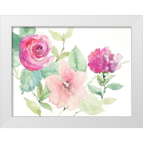 Florals Cheerful Whispers White Modern Wood Framed Art Print by Loreth, Lanie