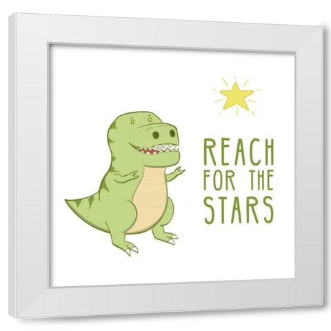 Reach for the Stars White Modern Wood Framed Art Print by Edwins, Hugo
