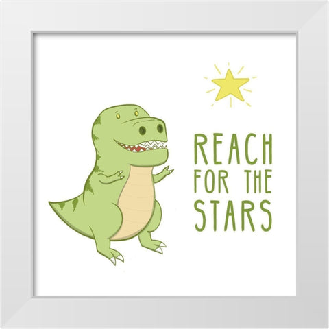Reach for the Stars White Modern Wood Framed Art Print by Edwins, Hugo