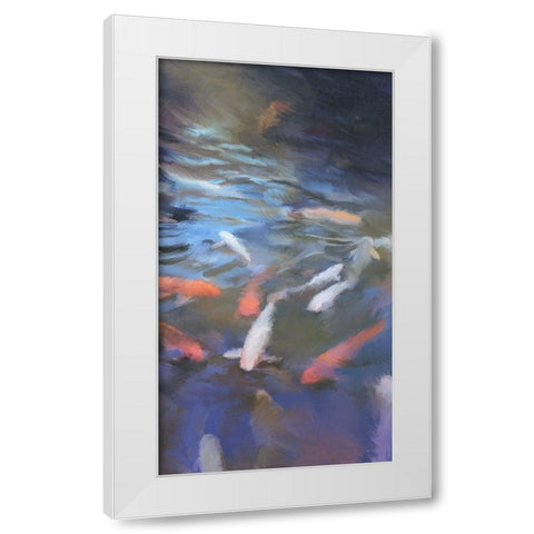 Koi Pool I White Modern Wood Framed Art Print by Meneely, Dan