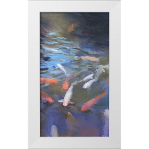 Koi Pool I White Modern Wood Framed Art Print by Meneely, Dan