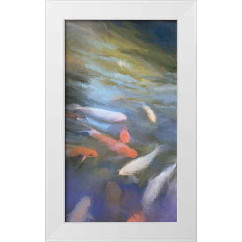 Koi Pool II White Modern Wood Framed Art Print by Meneely, Dan