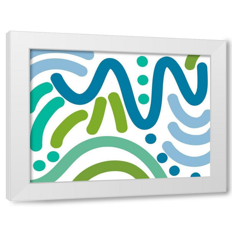 Fun Multi-Directional Lines White Modern Wood Framed Art Print by Mosher, Deidre