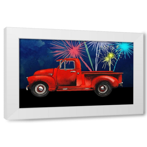 Americana Truck White Modern Wood Framed Art Print by Medley, Elizabeth