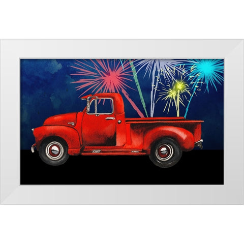 Americana Truck White Modern Wood Framed Art Print by Medley, Elizabeth