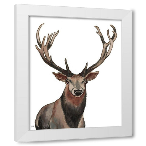 Elk White Modern Wood Framed Art Print by Medley, Elizabeth