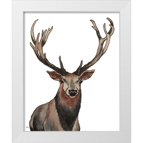 Elk White Modern Wood Framed Art Print by Medley, Elizabeth