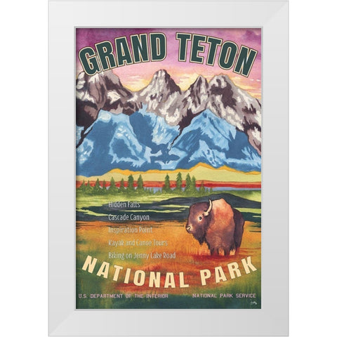 Grand Teton National Park White Modern Wood Framed Art Print by Medley, Elizabeth