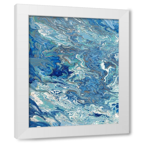 Marbleized Beach View I White Modern Wood Framed Art Print by Ritter, Gina