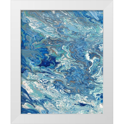 Marbleized Beach View I White Modern Wood Framed Art Print by Ritter, Gina