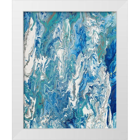 Marbleized Beach View II White Modern Wood Framed Art Print by Ritter, Gina
