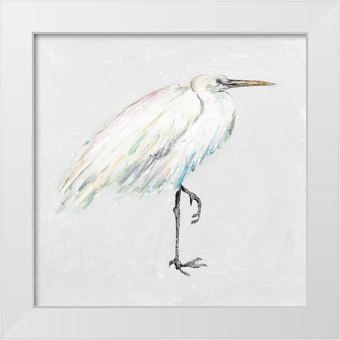 White Egret White Modern Wood Framed Art Print by Pinto, Patricia