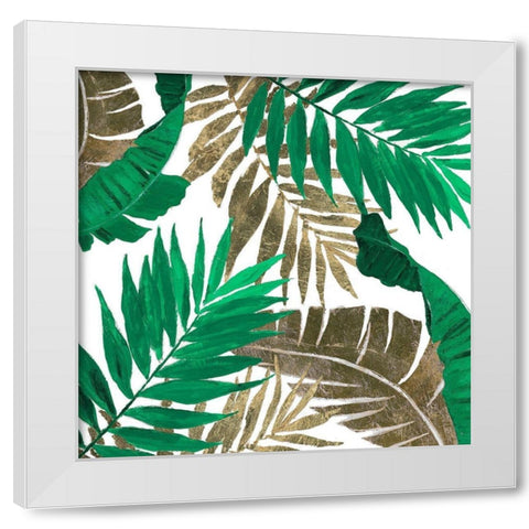 Modern Jungle Leaves Close Up I White Modern Wood Framed Art Print by Pinto, Patricia