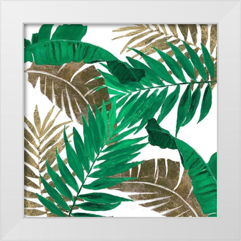 Modern Jungle Leaves Close Up II White Modern Wood Framed Art Print by Pinto, Patricia
