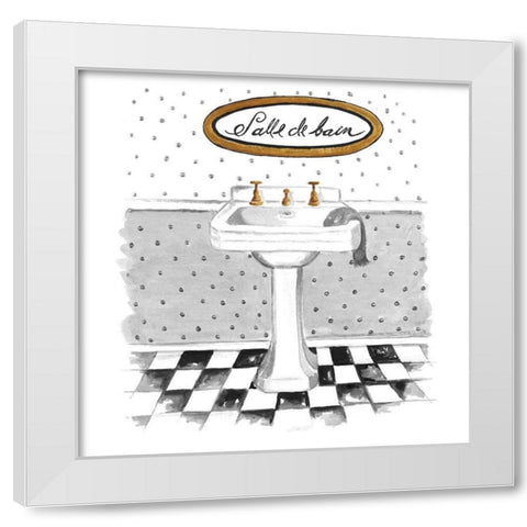 Salle de Bain White Modern Wood Framed Art Print by Pinto, Patricia