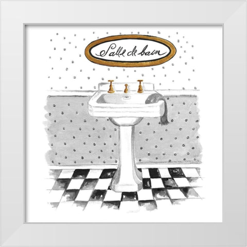 Salle de Bain White Modern Wood Framed Art Print by Pinto, Patricia