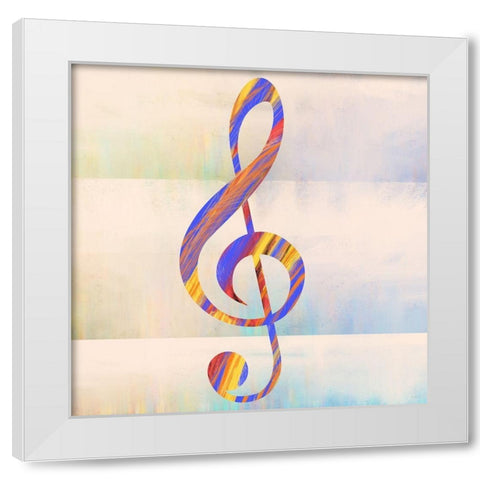 Music Note White Modern Wood Framed Art Print by Meneely, Dan
