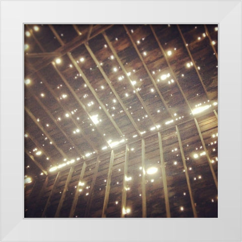 Moonbeams Through The Roof White Modern Wood Framed Art Print by Meneely, Dan
